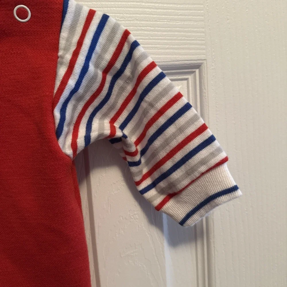 Vtg Healthtex Baby Boy One Piece Romper Football 6 Months EUC Made in USA